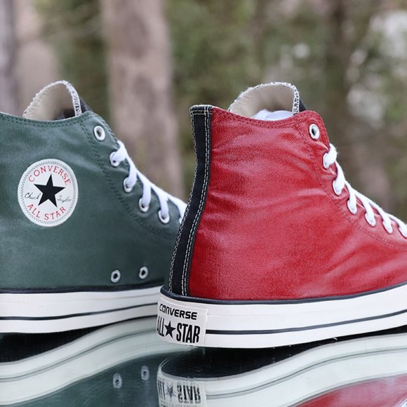 Converse Chuck Taylor All Star High Top Custom Red Black Green - Picture 11 of 14